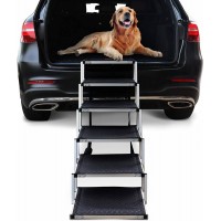 Foldable Portable Aluminum Dog Stairs Dog Steps Folding Pet Dog Ramp For Suv Car Pet Loader Accordion Pet Ladder