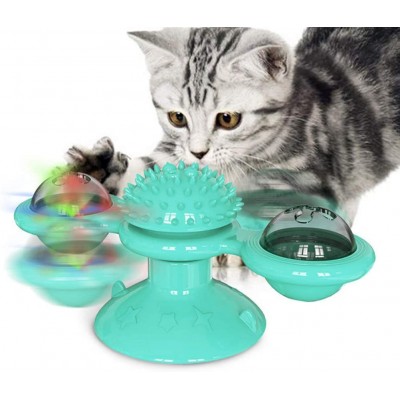 Led Ball  Catnip Ball Teasing Interactive Windmill Ball Massage Scratching Tickle Cat Turntable Toy