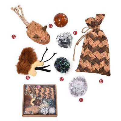 Made4Pets 7 PCS Pack Catnip Cat Feather Toy Cat Mouse Gift Toy Kit