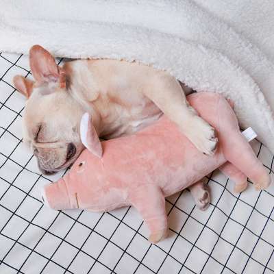 Made4Pets Sleeping Plush Pink Pig Dog Toy